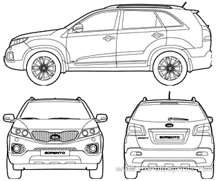 Kia Sorento (2012) - Kia - drawings, dimensions, pictures of the car