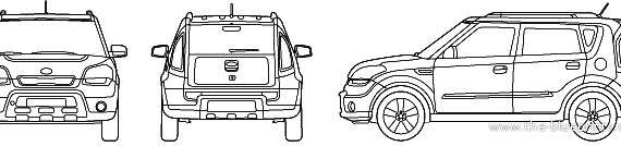 Kia Soul (2010) - Kia - drawings, dimensions, pictures of the car