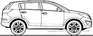 Kia Sportage 2.0 CRDi (2010) - Киа - чертежи, габариты, рисунки автомобиля