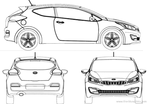Kia pro_Ceed (2013) - Киа - чертежи, габариты, рисунки автомобиля