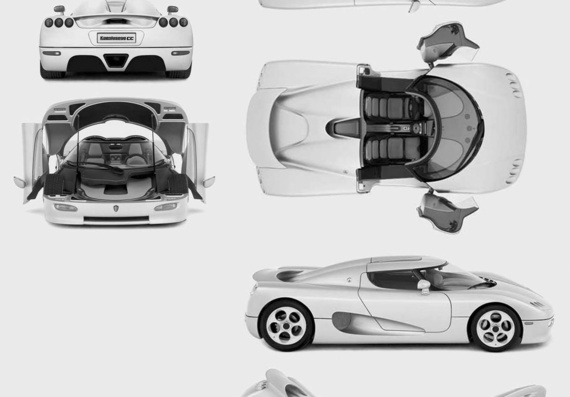 Koenigsegg CC - Кенигсегг - чертежи, габариты, рисунки автомобиля