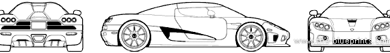 Koenigsegg CCX (2006) - Кенигсегг - чертежи, габариты, рисунки автомобиля