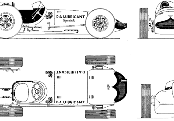Kurtis D.A.Lubricant Special (1959) - Разные автомобили - чертежи, габариты, рисунки автомобиля