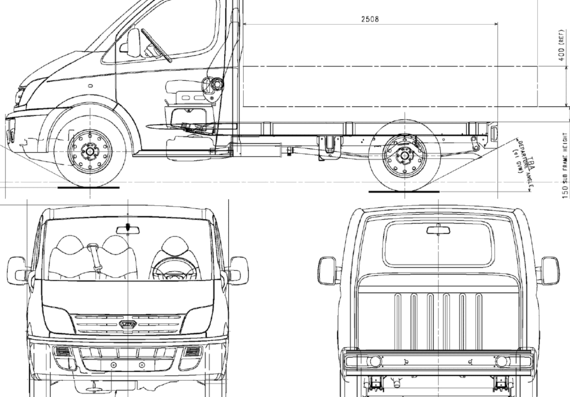 LDV Maxux Chassis (2008) - Разные автомобили - чертежи, габариты, рисунки автомобиля