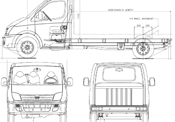 LDV Maxux Chassis LWB (2008) - Разные автомобили - чертежи, габариты, рисунки автомобиля