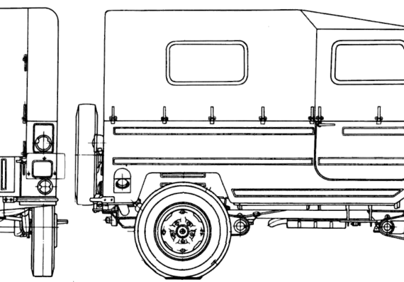LUAZ 969A - Разные автомобили - чертежи, габариты, рисунки автомобиля