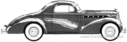 LaSalle Business Coupe (1936) - Разные автомобили - чертежи, габариты, рисунки автомобиля