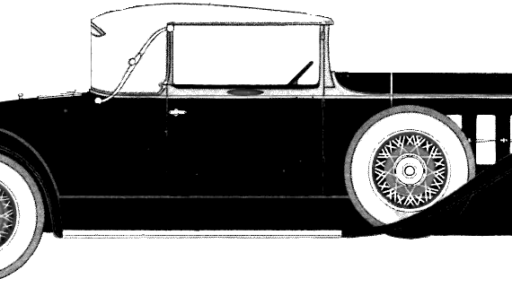 LaSalle Convertible Coupe (1931) - Разные автомобили - чертежи, габариты, рисунки автомобиля