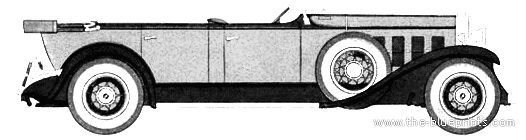 LaSalle Convertible Sedan (1931) - Разные автомобили - чертежи, габариты, рисунки автомобиля