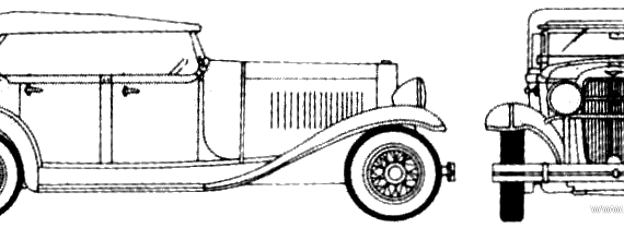 LaSalle Phaeton (1927) - Разные автомобили - чертежи, габариты, рисунки автомобиля