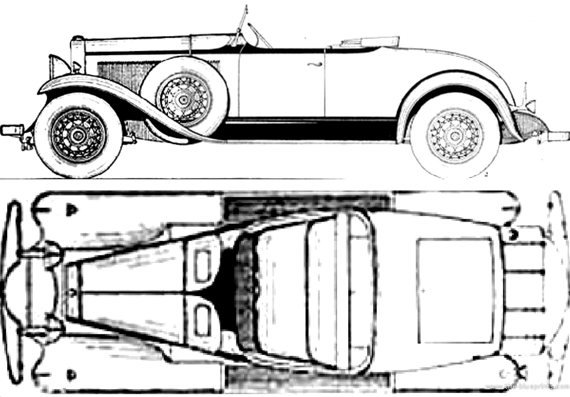 La Salle Fleetwood Roadster (1931) - Разные автомобили - чертежи, габариты, рисунки автомобиля