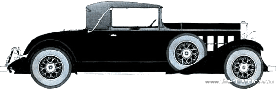 La Salle V8 Convertible Coupe (1931) - Разные автомобили - чертежи, габариты, рисунки автомобиля
