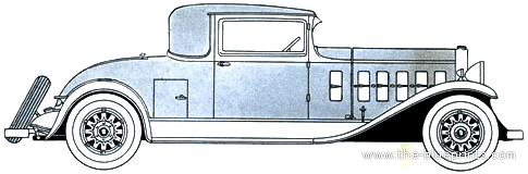 La Salle V8 Coupe (1931) - Разные автомобили - чертежи, габариты, рисунки автомобиля