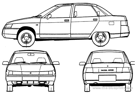 Lada 110 - Лада - чертежи, габариты, рисунки автомобиля