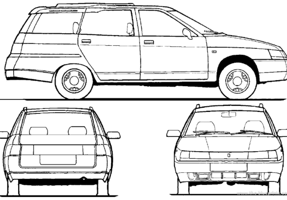 Lada 111 Estate (2008) - Лада - чертежи, габариты, рисунки автомобиля