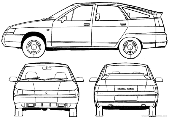 Lada 112 - Лада - чертежи, габариты, рисунки автомобиля