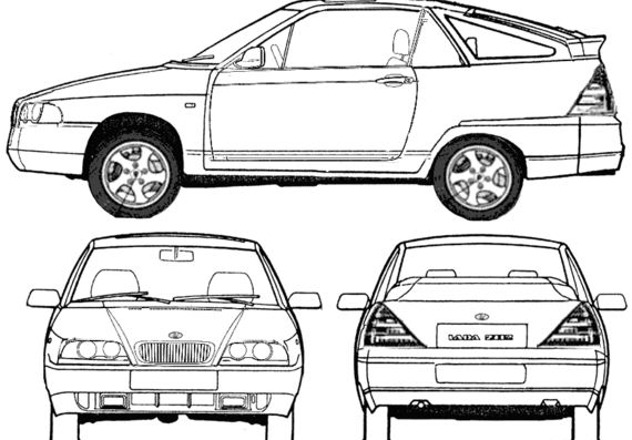 Lada 114 - Лада - чертежи, габариты, рисунки автомобиля