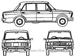 Lada 1600 - Лада - чертежи, габариты, рисунки автомобиля