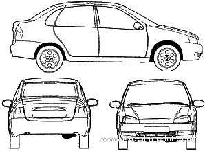 Lada Caldina - Лада - чертежи, габариты, рисунки автомобиля