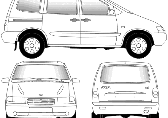 Lada Nadezhda VAZ-2120 (2002) - Лада - чертежи, габариты, рисунки автомобиля