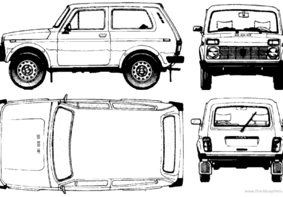 Lada Niva 1700 - Лада - чертежи, габариты, рисунки автомобиля