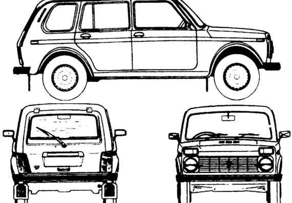 Lada Niva 2131 - Лада - чертежи, габариты, рисунки автомобиля