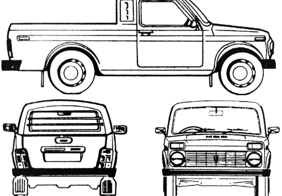 Lada Niva 2329-02 - Лада - чертежи, габариты, рисунки автомобиля