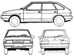Lada Samara 5-Door - Лада - чертежи, габариты, рисунки автомобиля