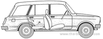 Lada VAZ 2104 Riva Kombi 1.6 - Лада - чертежи, габариты, рисунки автомобиля