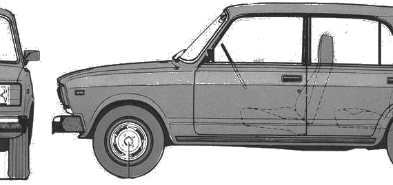 Lada VAZ 2107 Riva - Лада - чертежи, габариты, рисунки автомобиля