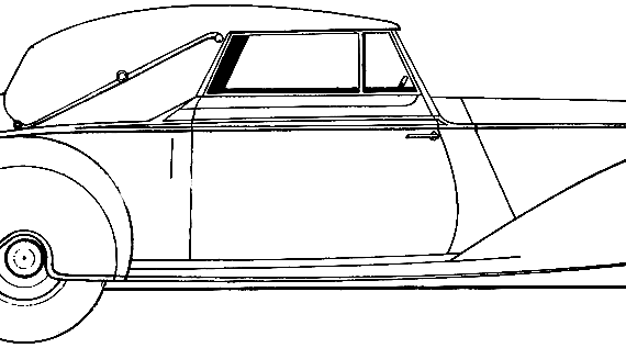 Lagonda V12 Sport Vanden Plas Drophead Coupe (1939) - Разные автомобили - чертежи, габариты, рисунки автомобиля