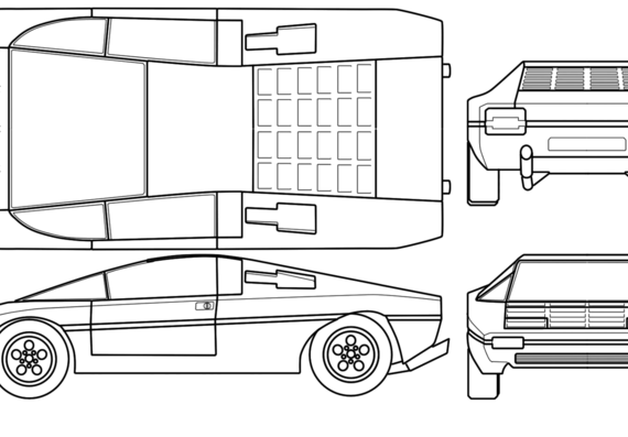 Lamborghini Bravo (1974) - Ламборджини - чертежи, габариты, рисунки автомобиля