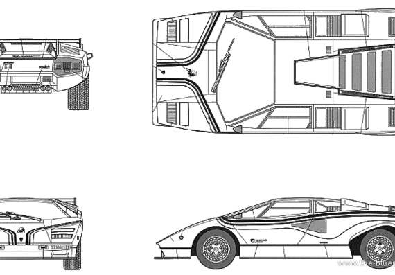 Lamborghini Countach LP500R - Ламборджини - чертежи, габариты, рисунки автомобиля