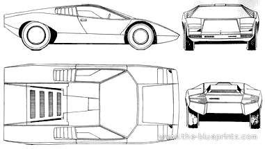 Lamborghini Countach Prototype - Lamborghini - drawings, dimensions, pictures of the car