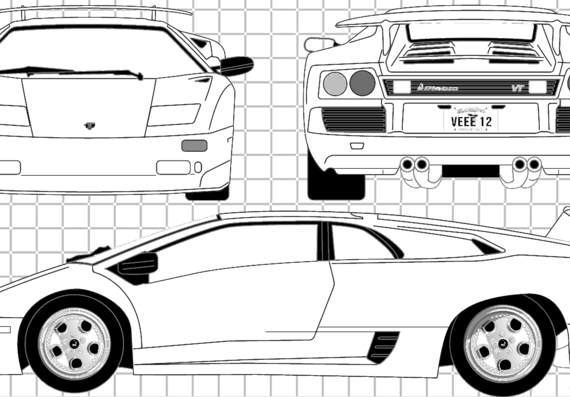 Lamborghini Diablo VT (1995) - Lamborghini - drawings, dimensions, pictures of the car