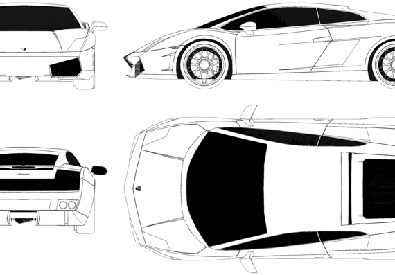 Lamborghini Gallardo LP550 - Ламборджини - чертежи, габариты, рисунки автомобиля