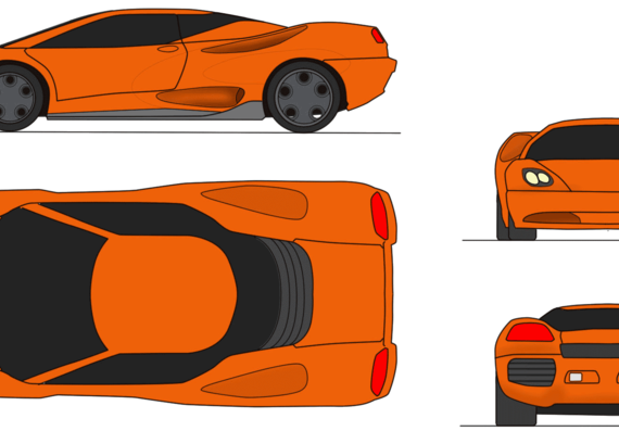 Lamborghini Kanto - Ламборджини - чертежи, габариты, рисунки автомобиля