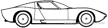 Lamborghini Miura P400 - Ламборджини - чертежи, габариты, рисунки автомобиля
