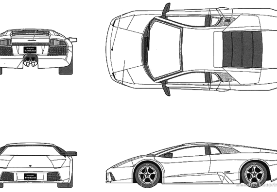 Lamborghini Murcielago 40th Anniversary Deluxe - Ламборджини - чертежи, габариты, рисунки автомобиля