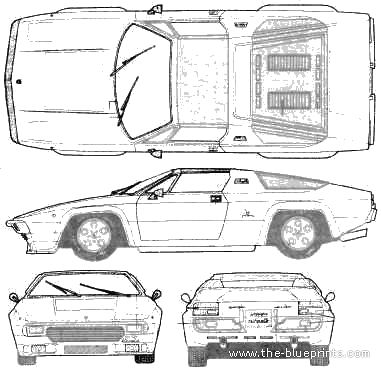 Lamborghini Silhouette (1975) - Ламборджини - чертежи, габариты, рисунки автомобиля