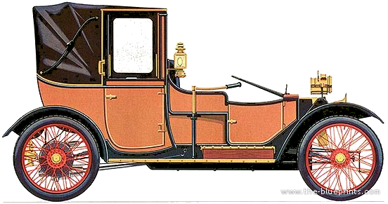 Lanchester 20HP (1908) - Разные автомобили - чертежи, габариты, рисунки автомобиля