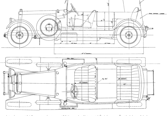 Lanchester 40 hp tourer lhd (1925) - Разные автомобили - чертежи, габариты, рисунки автомобиля