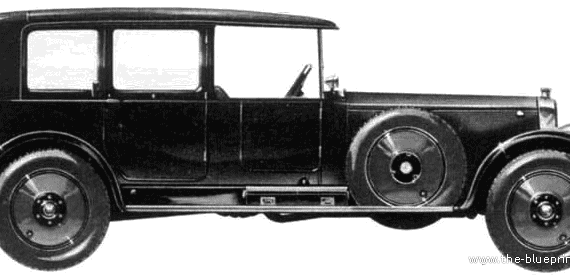 Lanchester 40hp Limousine (1927) - Ланчестер - чертежи, габариты, рисунки автомобиля