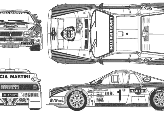 Lancia 037 Rally - Лянча - чертежи, габариты, рисунки автомобиля