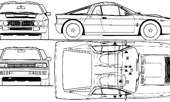 Lancia 037 Rally (1982) - Лянча - чертежи, габариты, рисунки автомобиля