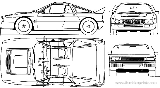 Lancia 037 Rallye (1982) - Лянча - чертежи, габариты, рисунки автомобиля