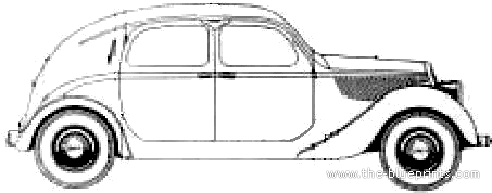 Lancia Aprilia - Лянча - чертежи, габариты, рисунки автомобиля