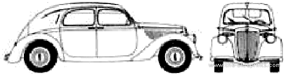 Lancia Aprilia (1937) - Лянча - чертежи, габариты, рисунки автомобиля