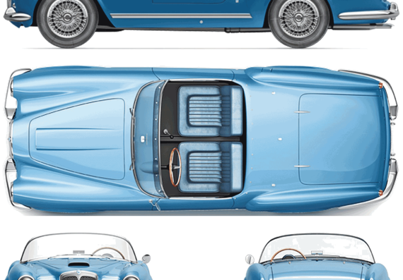 Lancia Aurelia B24S (1956) - Лянча - чертежи, габариты, рисунки автомобиля