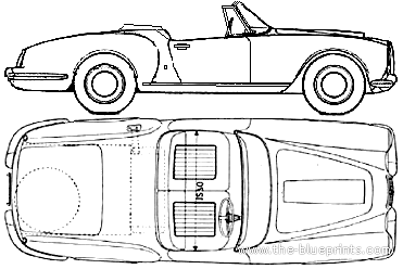 Lancia Aurelia B24 Cabriolet (1955) - Лянча - чертежи, габариты, рисунки автомобиля